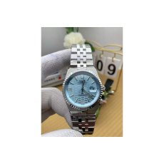 Rolex Land Dweller Silver Stainless Steel Bracelet Blue Dial