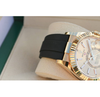 Rolex Sky Dweller Black Dial YG Oysterflex