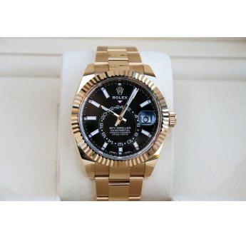 Rolex Sky Dweller Black Dial YG Oyster Bracelet