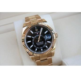 Rolex Sky Dweller Black Dial YG Oyster Bracelet