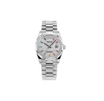 Rolex DayDate Stainless Steel Gemstone Dial