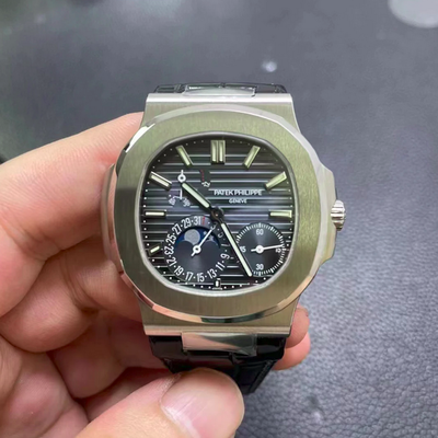 Patek Philippe Nautilus 5712 Gray Dial Leather Strap