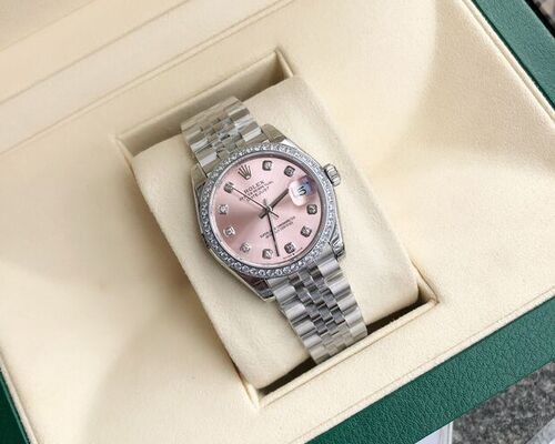 Rolex Datejust Silver Dial Stainless Steel Diamond Bezel
