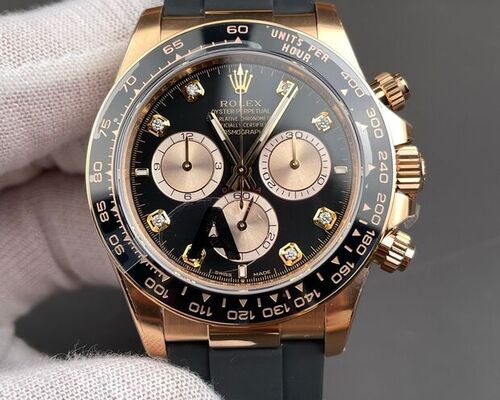Rolex Watch Cosmograph Daytona Black Gold Diamond